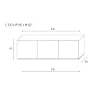 Aparador con 3 puertas y 3 estantes interiores, decoración de aluminio fundido - Scorpion viadurini