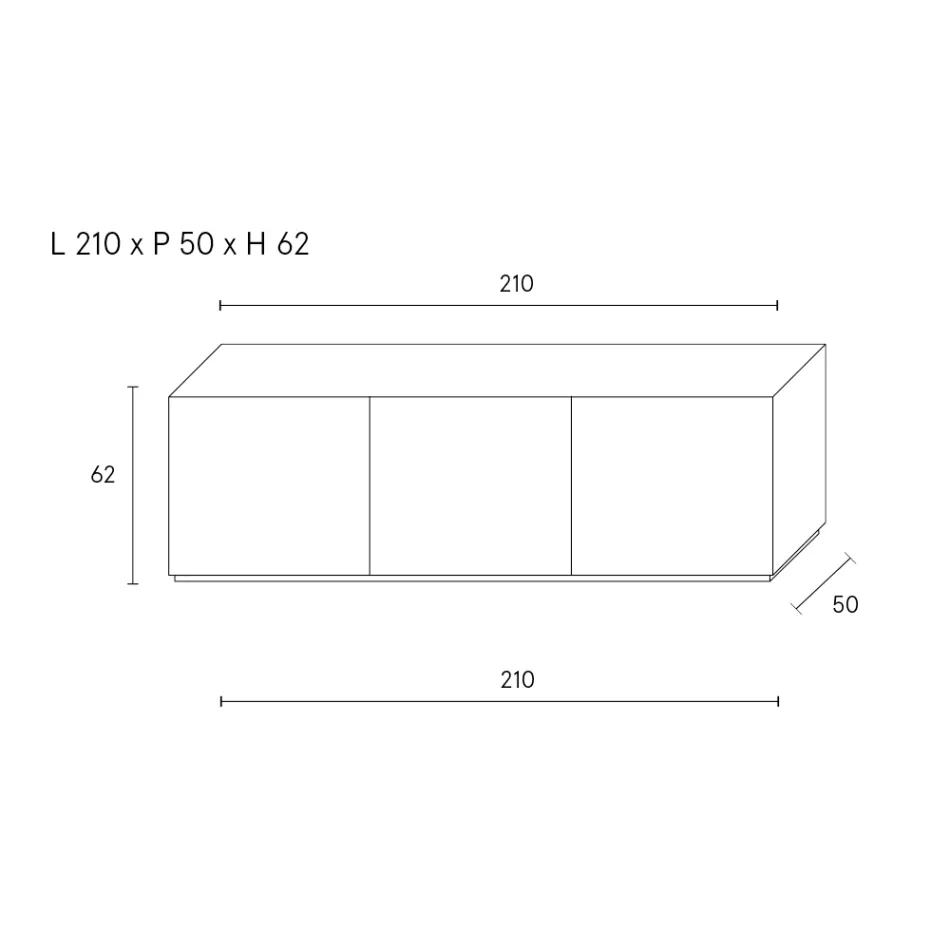 Aparador con 3 puertas y 3 estantes interiores, decoración de aluminio fundido - Scorpion viadurini