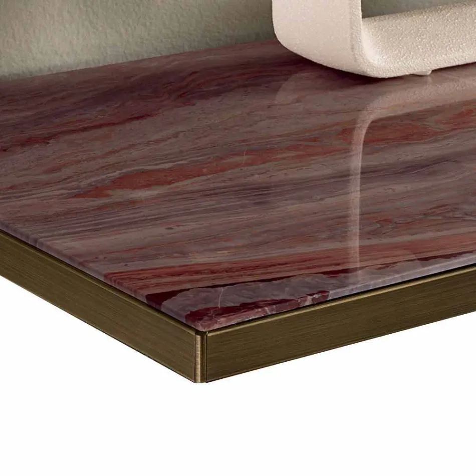 Aparador para sala de estar en vidrio ahumado y mármol verde de Guatemala - Leonarda viadurini