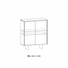 Aparador para sala de estar en vidrio ahumado y mármol verde de Guatemala - Leonarda viadurini