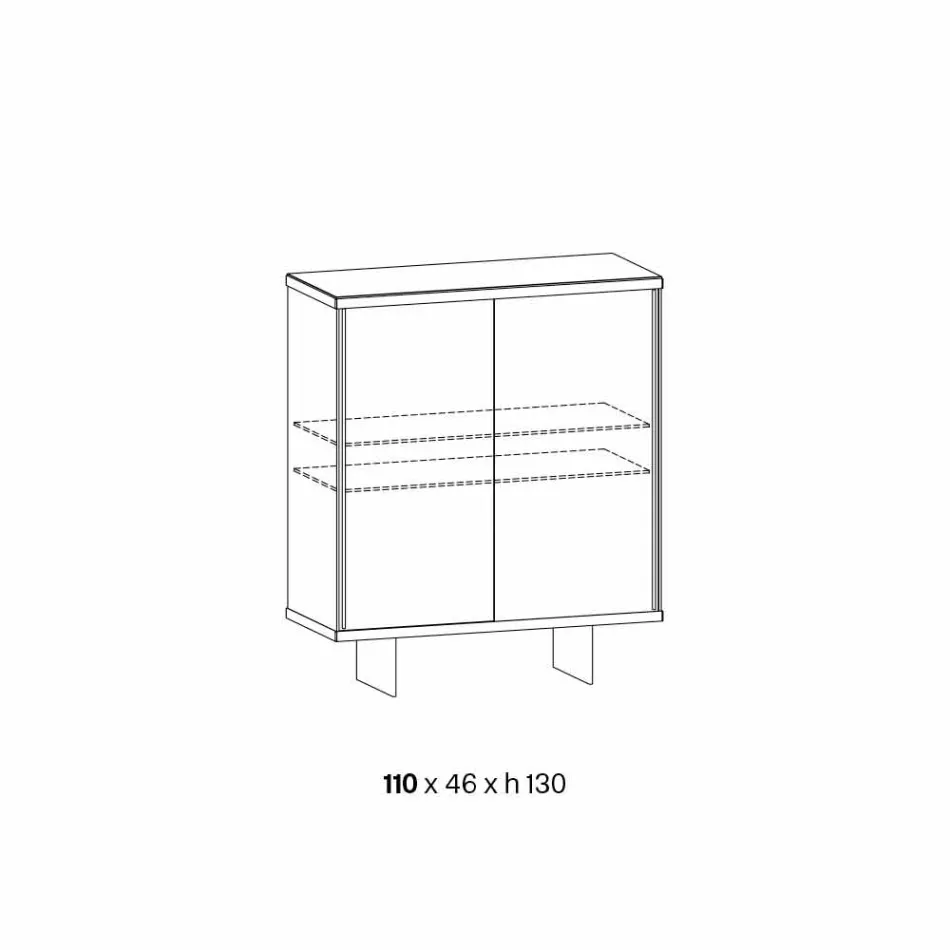 Aparador para sala de estar en vidrio ahumado y mármol verde de Guatemala - Leonarda viadurini