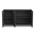 Aparador de Salón Revestido en Melamina Acabado Mármol Made in Italy - Zinc viadurini