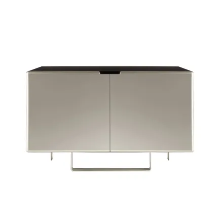 Aparador de salón con 2 puertas acabado en níquel Made in Italy - Ulles viadurini