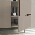 Aparador de salón con 3 puertas en MDF lacado, fabricado en Italia - Elena viadurini