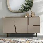 Aparador de salón con 3 puertas en MDF lacado, fabricado en Italia - Elena viadurini