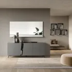 Aparador de pie con tres puertas batientes en melamina Made in Italy - Calia viadurini