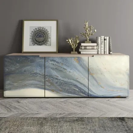 Aparador de salón con 3 puertas en diferentes acabados Made in Italy - Ole viadurini