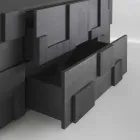 diseño aparador de madera de alerce cepillado de calor tratada Azalea viadurini