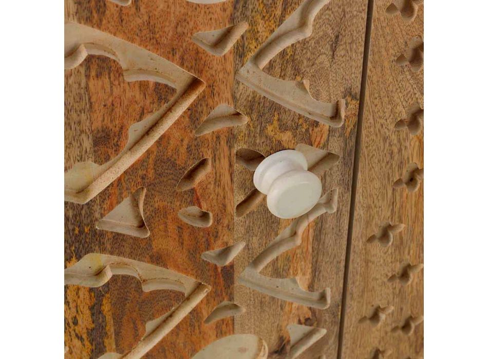 Aparador de diseño étnico de madera de mango pintada, Centola