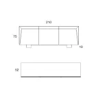 Aparador de madera de 3 puertas con borde inclinado y tablero de cerámica - Mondolfo viadurini