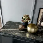 Aparador de madera de 3 puertas con borde inclinado y tablero de cerámica - Mondolfo viadurini