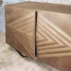 Aparador de madera de 2 o 4 puertas con estantes de cristal Made in Italy - Gardena viadurini