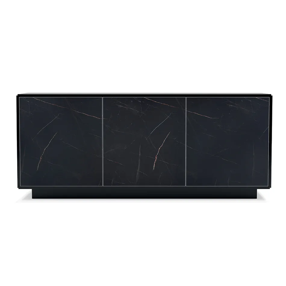 Aparador de madera con 2 o 3 puertas en laminado HPL Made in Italy - Fiorenza viadurini