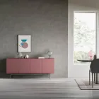 Aparador en madera ecológica para salón o entrada 4 puertas Made in Italy - Nazife viadurini