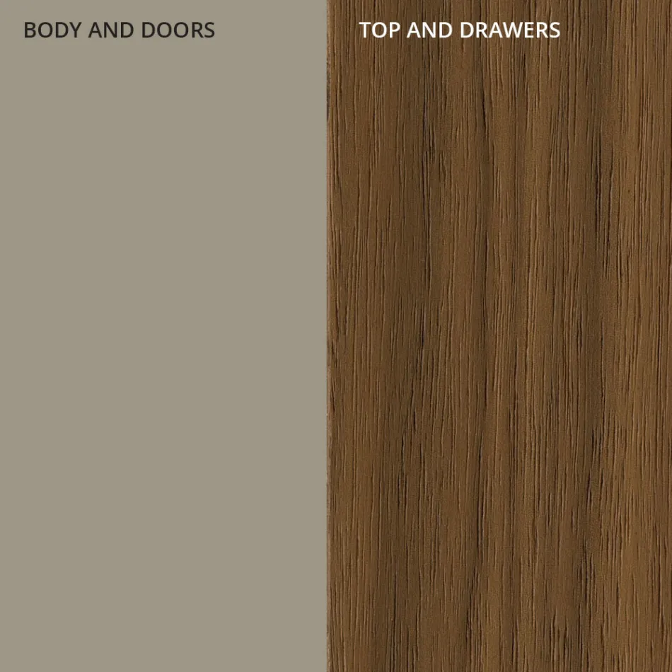 Aparador en Mdf con 2 Puertas y 2 Cajones Salientes Lados Inclinados - Caspiter viadurini