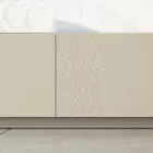 Aparador de Mdf con Base de Zócalo y Puerta Decorada Made in Italy - Deodara viadurini