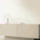 Aparador de Mdf con Base de Zócalo y Puerta Decorada Made in Italy - Deodara viadurini