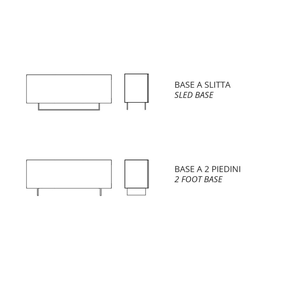 Aparador de melamina con 3 puertas de roble y espejo. Fabricado en Italia - Romina viadurini