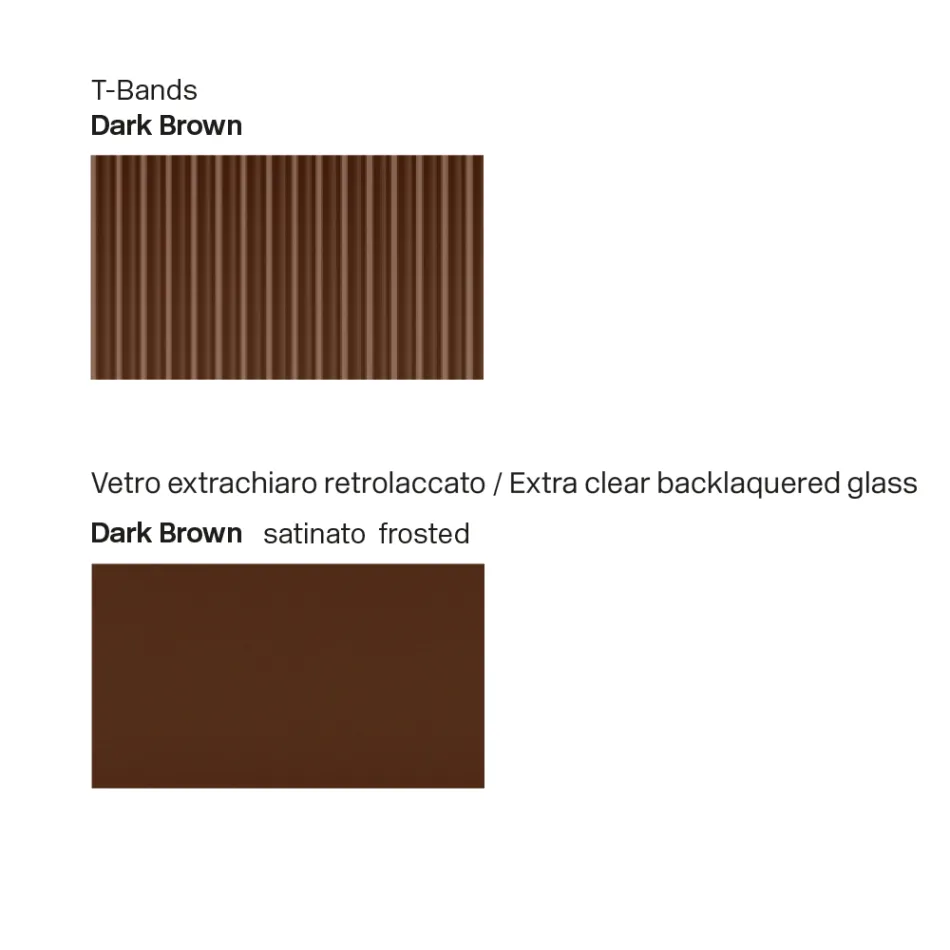 Aparador de cristal lacado en la parte posterior con perfil de madera maciza, fabricado en Italia - Lutea viadurini