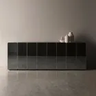 Aparador moderno de madera con espejo y diseño elegante, fabricado en Italia - Ester viadurini