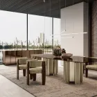 Aparador moderno de madera con espejo y diseño elegante, fabricado en Italia - Ester viadurini