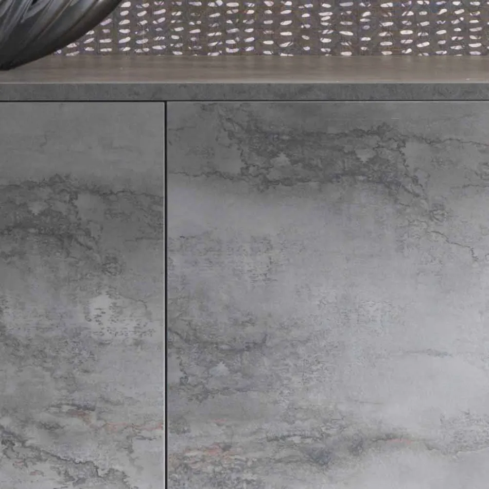 Aparador moderno con tres puertas en bronce o melamina gris Made in Italy - Clemente viadurini