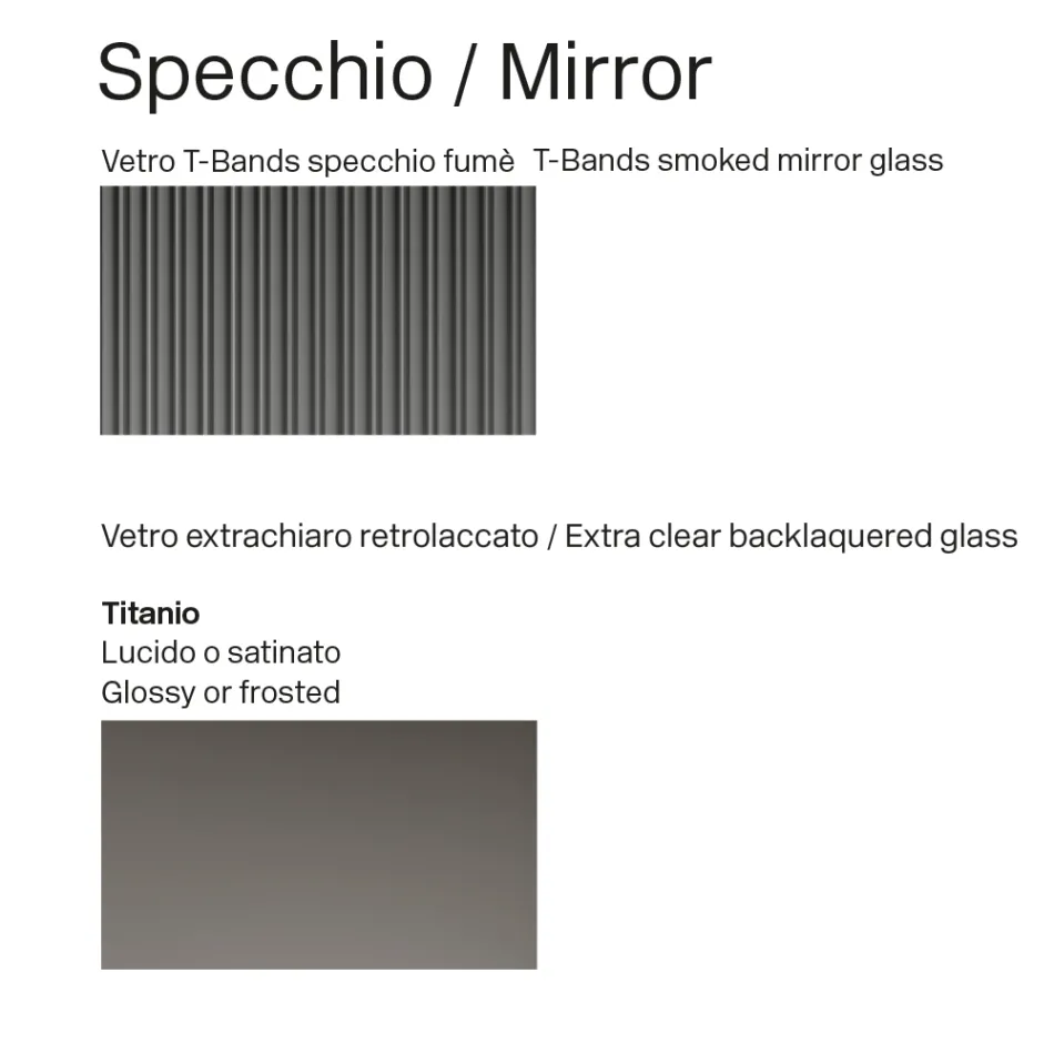 Aparador moderno con puertas batientes de cristal lacado en la parte posterior, fabricado en Italia - Lutea viadurini