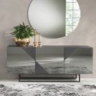 Aparador moderno con puertas de Mdf cubiertas de espejo Made in Italy - Morgana viadurini