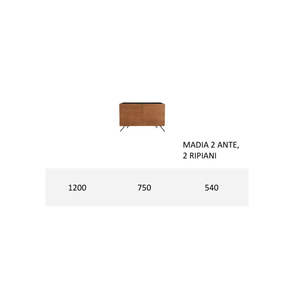 Aparador de Salón en Mdf y Madera Maciza 2 o 3 Puertas Made in Italy - Chamber viadurini