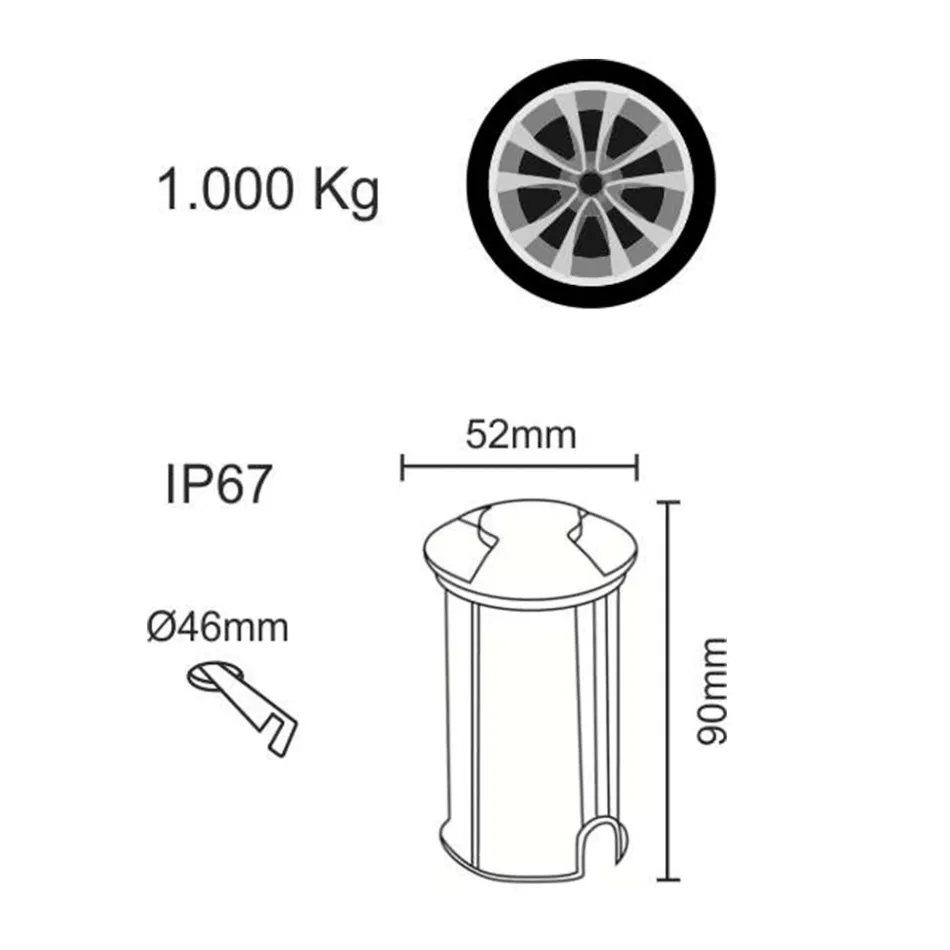Foco LED empotrable para exterior Marker en acero inoxidable 4 piezas - Rhombus viadurini