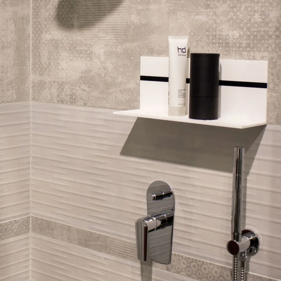 Estante de pared de Corian blanco L 35 o L 60 cm Calidad Made in Italy - Elono viadurini