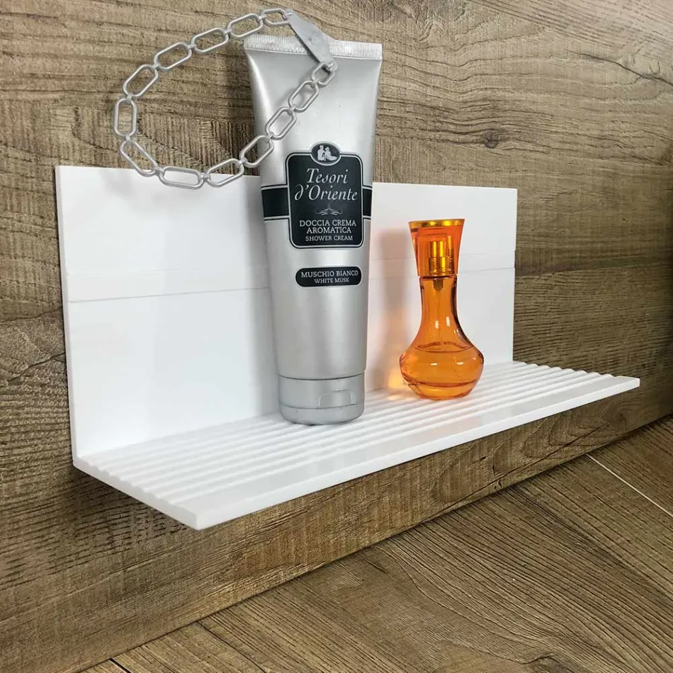 Estante de pared de Corian blanco L 35 o L 60 cm Calidad Made in Italy - Elono viadurini