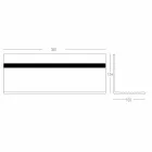Estante de pared en Corian blanco o con inserto negro 350 o 600 cm - Elono viadurini