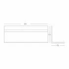 Estante de pared en Corian blanco o con inserto negro 350 o 600 cm - Elono viadurini