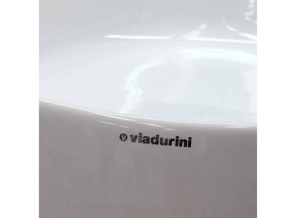 Estante con lavabo integrado en cerámica coloreada Made in Italy - Uber viadurini