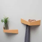 Estante de pared de diseño en contrachapado y metal con perchero - Berema viadurini