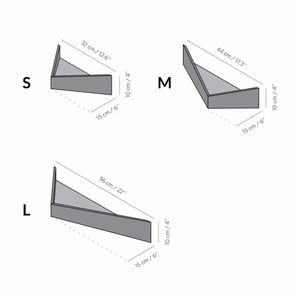 Estante de pared de diseño en contrachapado y metal con perchero - Berema viadurini