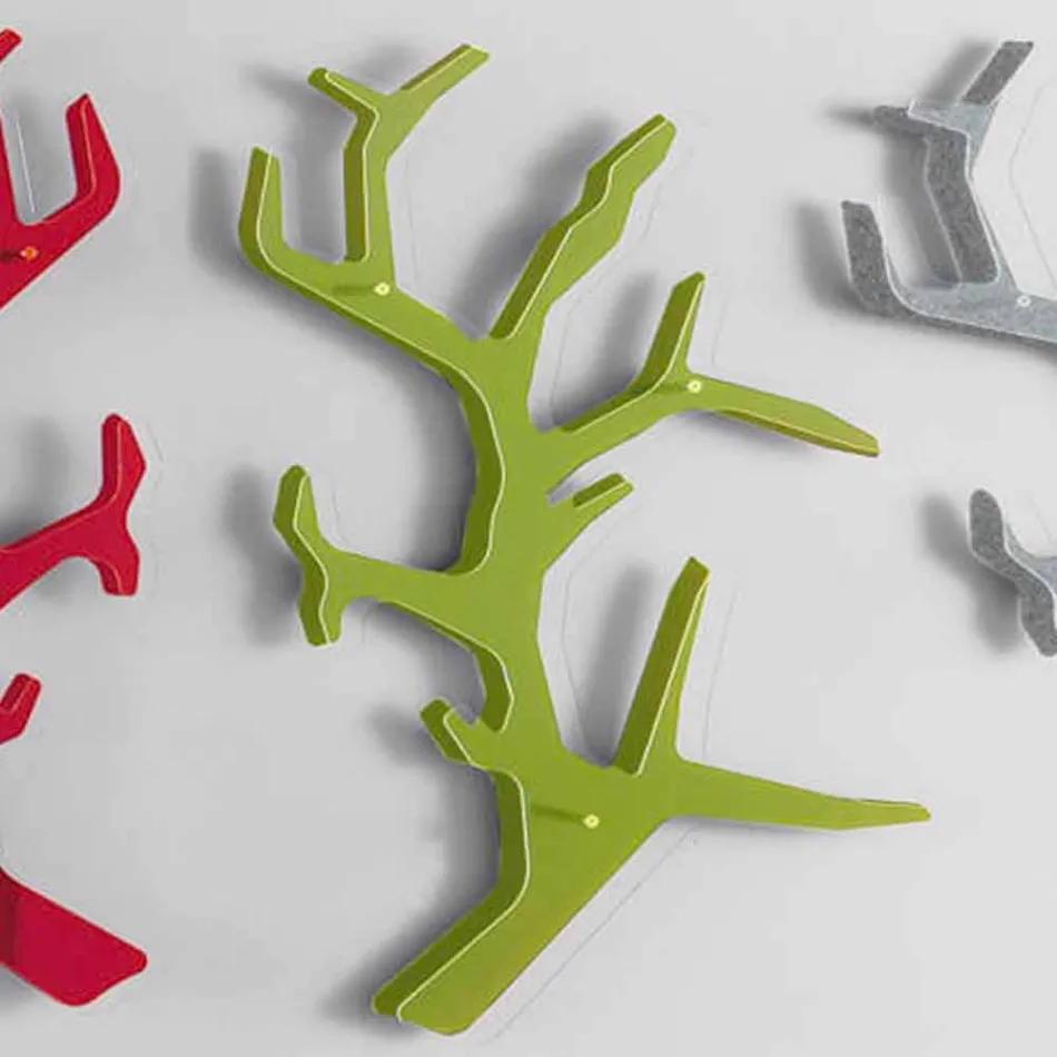 Estante de pared de plexiglás con percheros Made in Italy - Neón viadurini