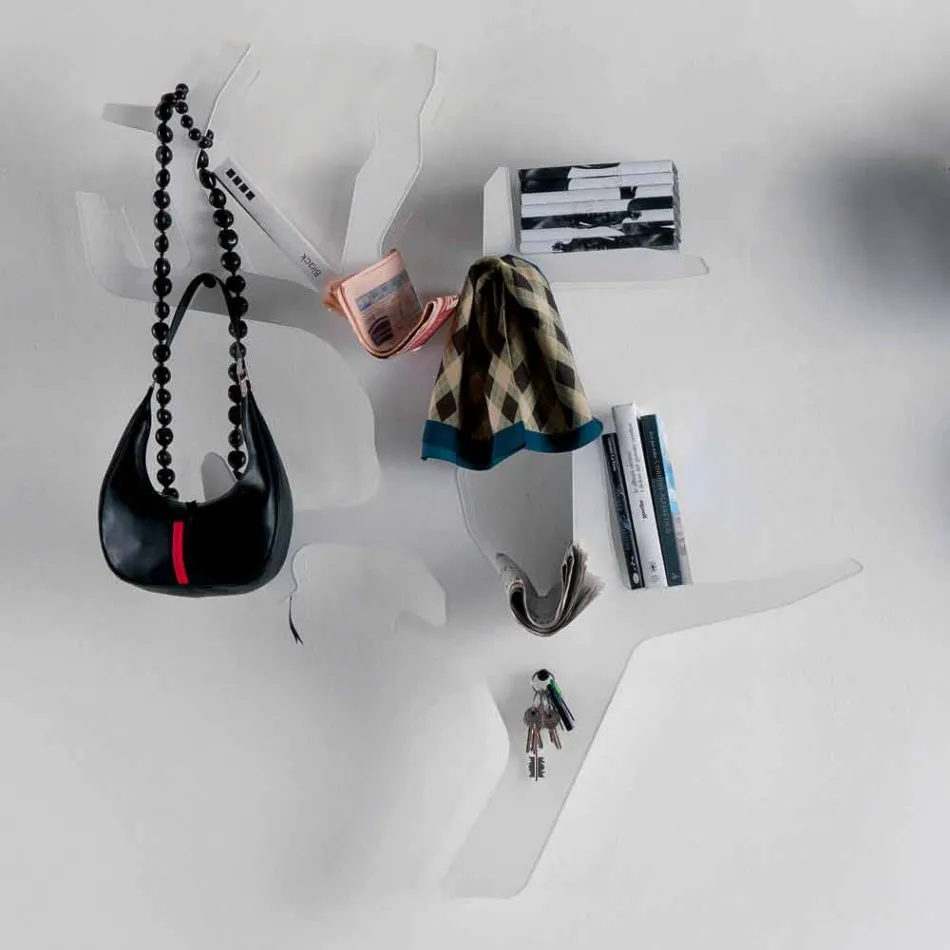 Estante de pared de plexiglás con percheros Made in Italy - Neón viadurini