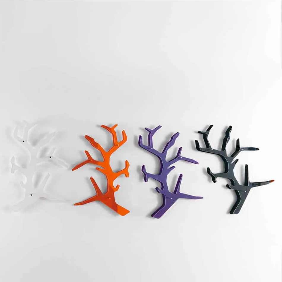 Estante de pared de plexiglás con percheros Made in Italy - Neón viadurini