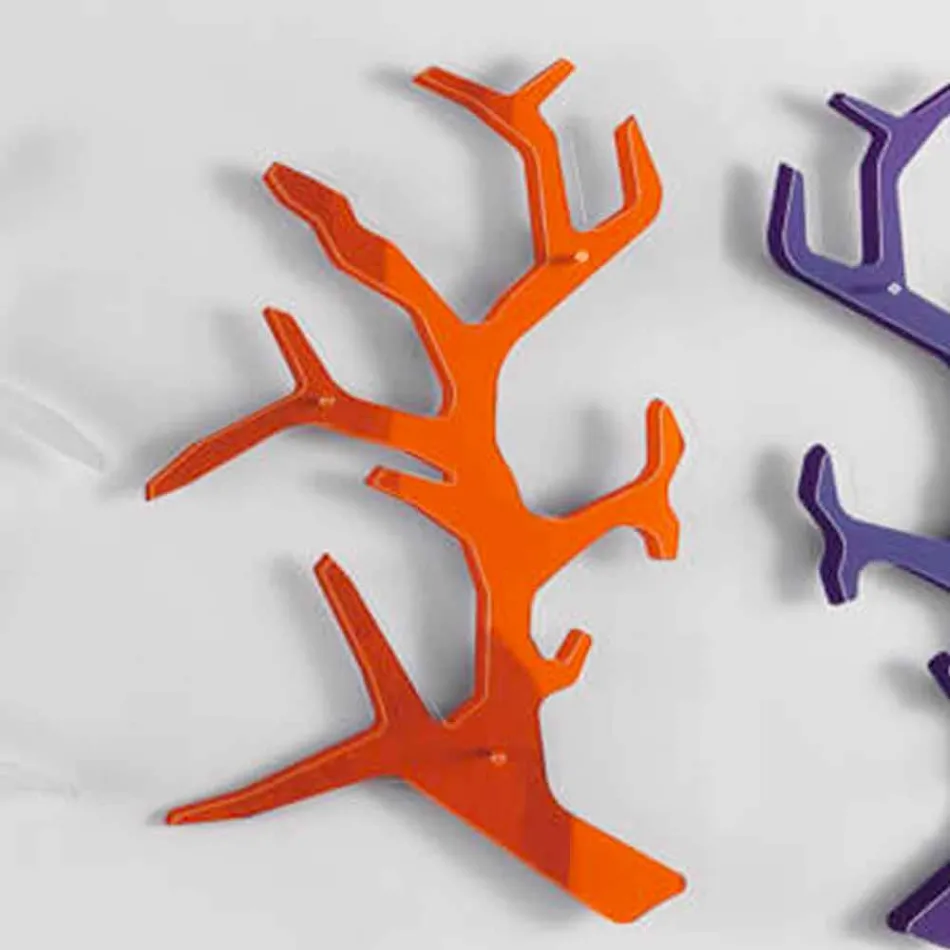 Estante de pared de plexiglás con percheros Made in Italy - Neón viadurini