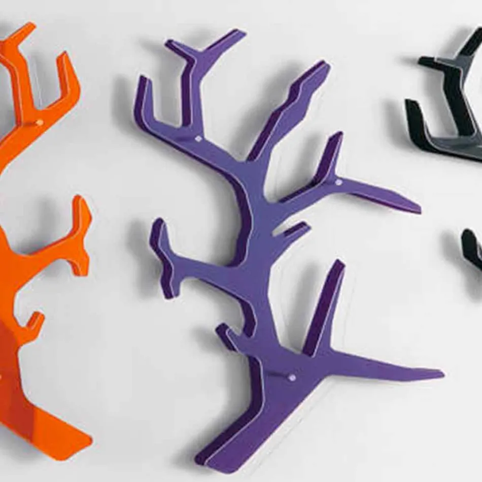 Estante de pared de plexiglás con percheros Made in Italy - Neón viadurini