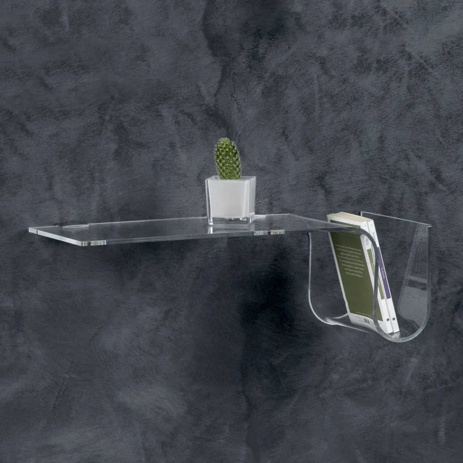 Estantería de diseño en cristal acrílico transparente Made in Italy - Teride viadurini