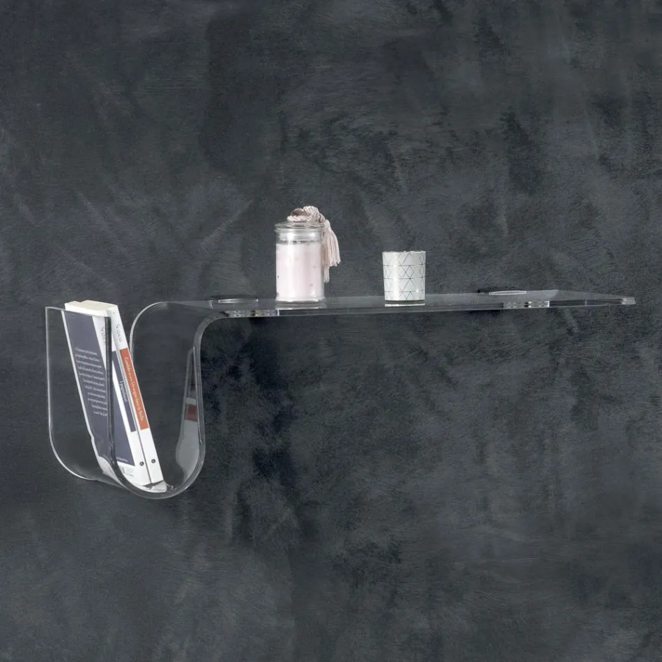 Estantería de diseño en cristal acrílico transparente Made in Italy - Teride viadurini