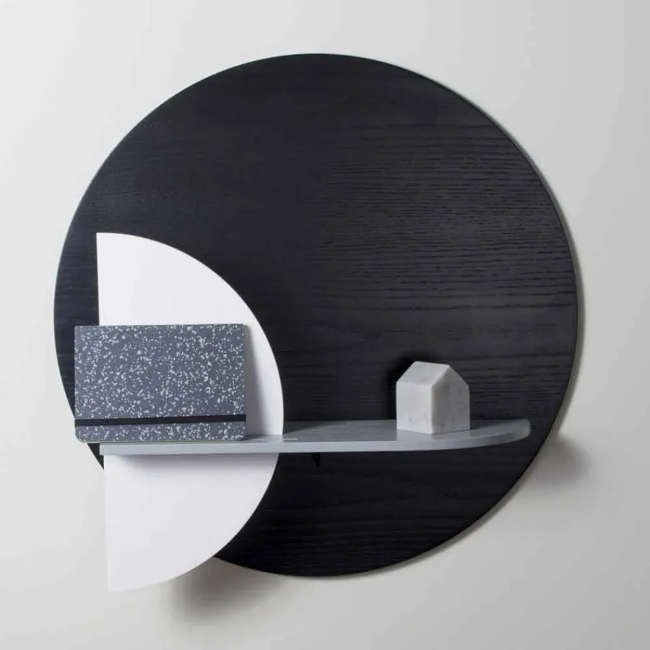 Estantería de diseño en multicapa barnizada compuesta por paneles modulares - Livia viadurini