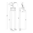 Mezclador de columna para bañera con ducha en latón Made in Italy - Shelly viadurini