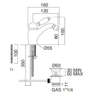 Mezclador de bidé estilo clásico en latón hecho a mano con palanca - Noriana viadurini