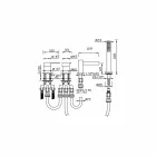 Mezclador de bañera de 4 orificios con caño en cascada Made in Italy - Panela viadurini