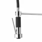 Mezclador de lavabo de cocina de latón cromado con ducha Made in Italy - Kondor viadurini