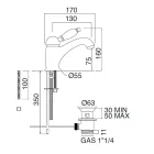 Mezclador de lavabo hecho a mano de latón con palanca estilo clásico - Noriana viadurini